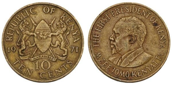 KENYA 10 cents 1971 VF