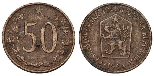 CZECHOSLOVAKIA 50 haleru 1964 VF-