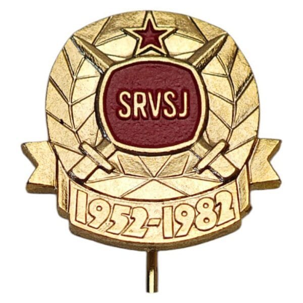 YUGOSLAVIA Association of Army Reserve Offices 1952-1982 vintage lapel pin