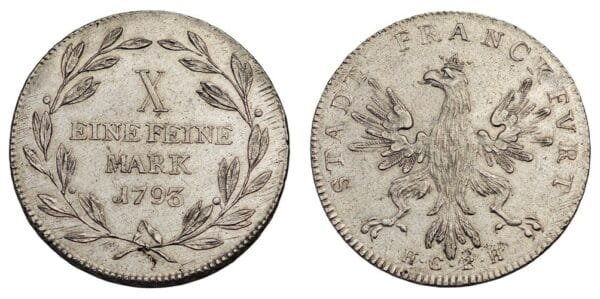 GERMANY 1 thaler 1793 / Frankfurt / Silver / XF+