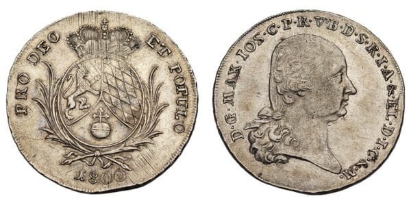 GERMANY 1 thaler 1800 / Bavaria / Silver / XF