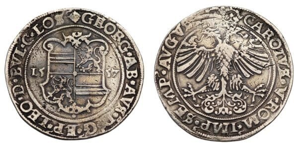 BELGIUM 1 thaler 1557 / Liege / George of Austria / Silver / VF-