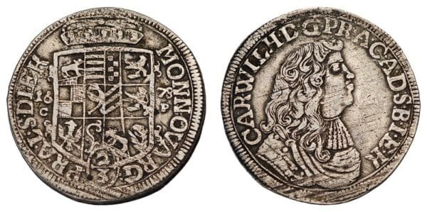 GERMANY 2/3 thaler 1678 / Anhalt-Zerbst / Silver / VF