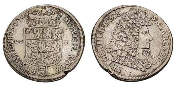 GERMANY 2/3 thaler 1690 / Brandenburg-Prussia / Silver / VF-