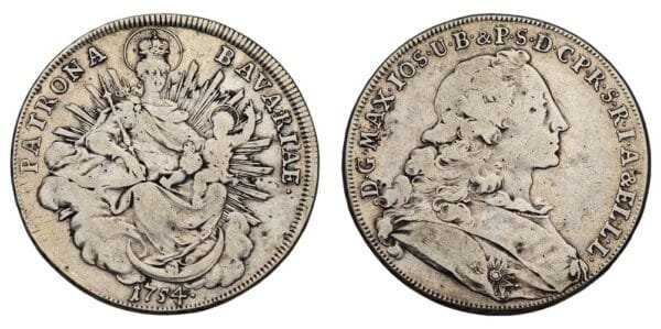 GERMANY 1 thaler 1754 / Bavaria / Silver / VF-