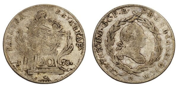 GERMANY 20 kreuzer 1778 / Bavaria / Silver / F