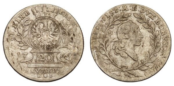 GERMANY 20 kreuzer 1766 / Brandenburg-Bayreuth / Silver / VF