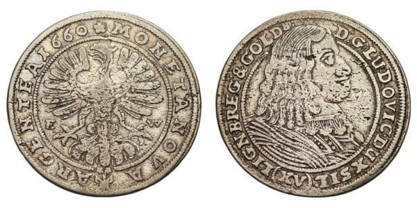 GERMANY 15 kreuzer 1660 / Silesia-Liegnitz-Brieg / VF-