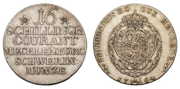 GERMANY 16 schilling 1764 / Mecklenburg-Schwerin / XF-