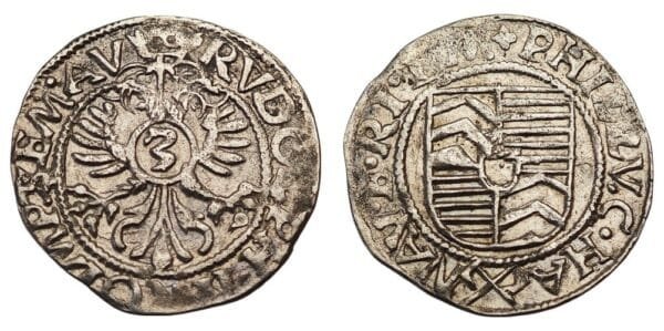 GERMANY 3 kreuzer 1581 / Hanau / Silver / VF