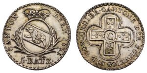SWITZERLAND 5 batzen 1826 / Bern / Silver / UNC
