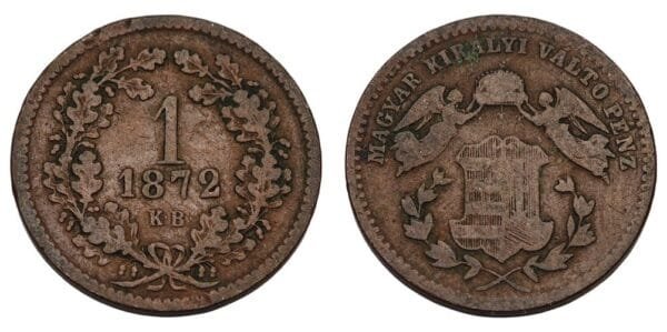 HUNGARY 1 krajczar 1872 VF