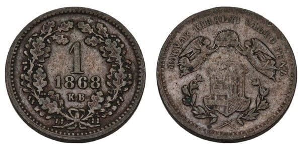 HUNGARY 1 krajczar 1868 VF