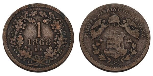 HUNGARY 1 krajczar 1868 VF