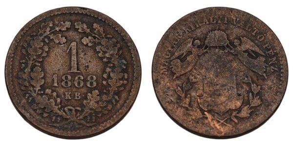 HUNGARY 1 krajczar 1868 F