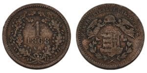 HUNGARY 1 krajczar 1868 VF-