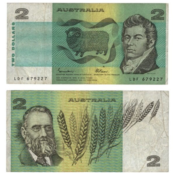 AUSTRALIA 2 dollars ND(1974-1985) VF