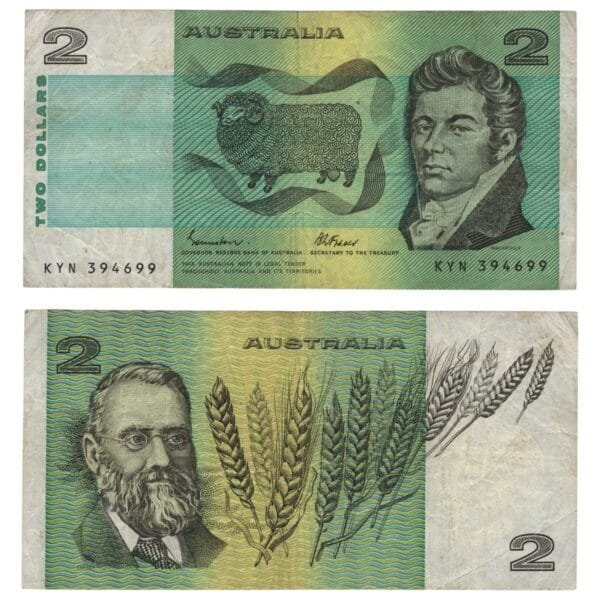 AUSTRALIA 2 dollars ND(1974-1985) VF