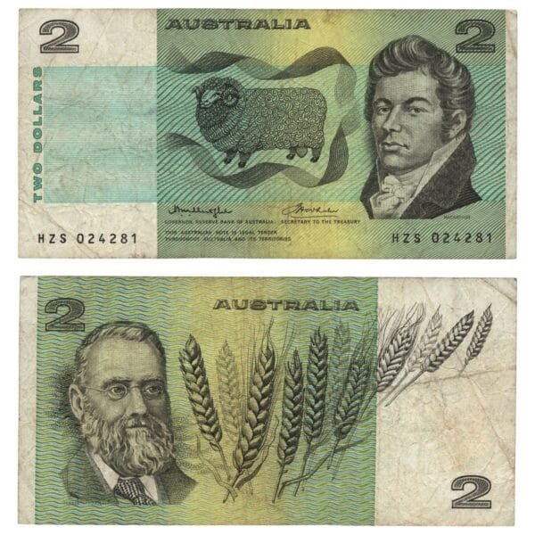 AUSTRALIA 2 dollars ND(1974-1985) VF