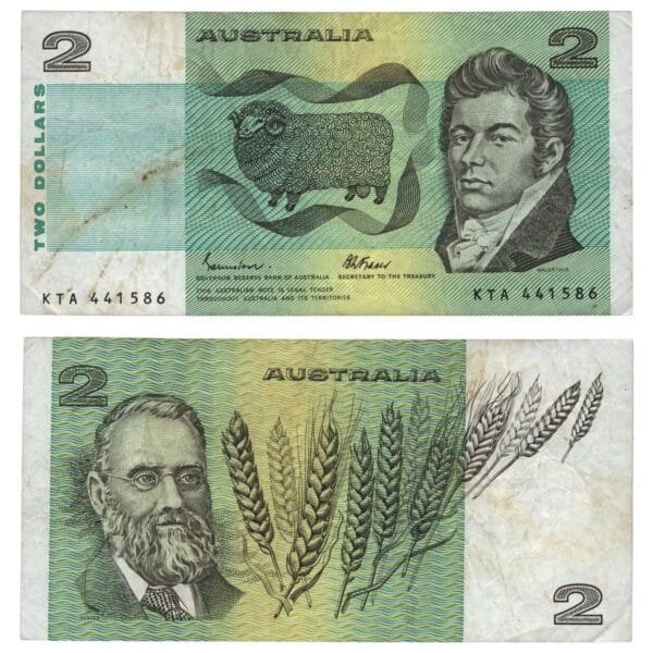 AUSTRALIA 2 dollars ND(1974-1985) VF-