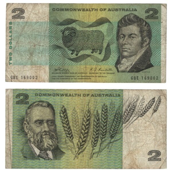 AUSTRALIA 2 dollars ND(1966-1972) / Commonwealth of Australia / F