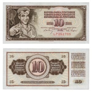 YUGOSLAVIA 10 dinara 1968 / LP seires / 6 digits / UNC