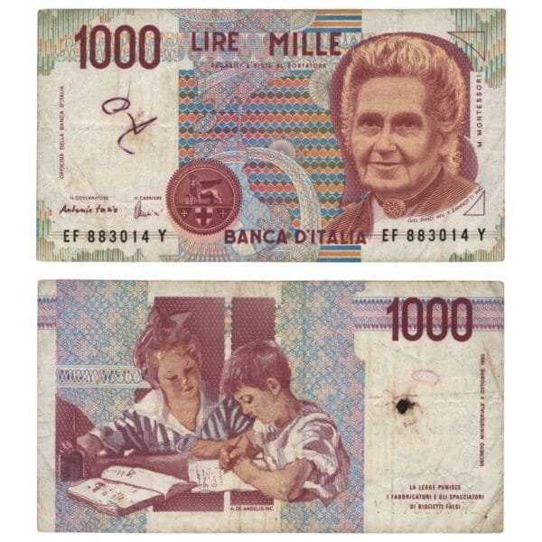 ITALY 1000 lire 1990 / Series EF / VF-