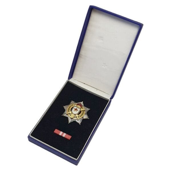 YUGOSLAVIA Order for Military Merit with Golden Swords, 2nd class, 5 torches, 3 countermarks, in case, ribbon