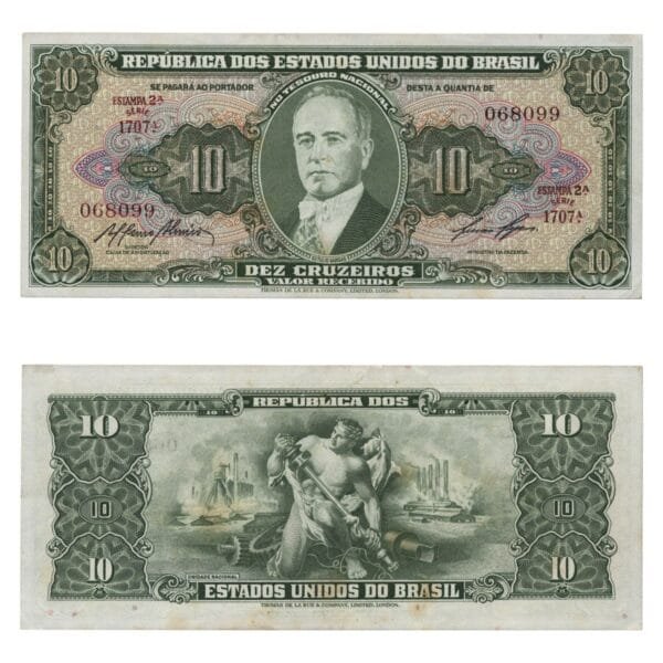 BRAZIL 10 cruzeiros ND VF