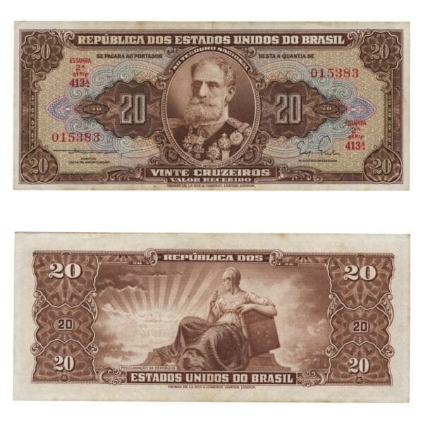 BRAZIL 20 cruzeiros ND VF+