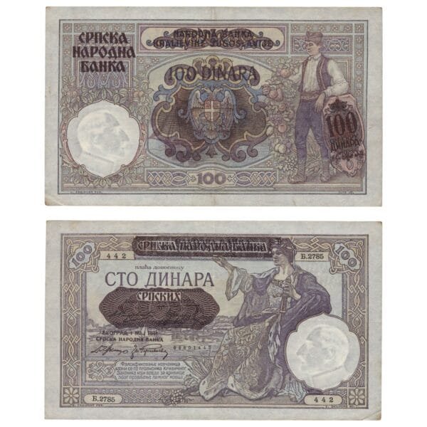 SERBIA 100 dinara 1941 / WWII issue / XF