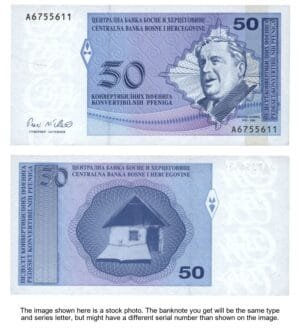 BOSNIA AND HERZEGOVINA 50 konvertibilnih feninga ND(1998) / Serb Republic issue / UNC