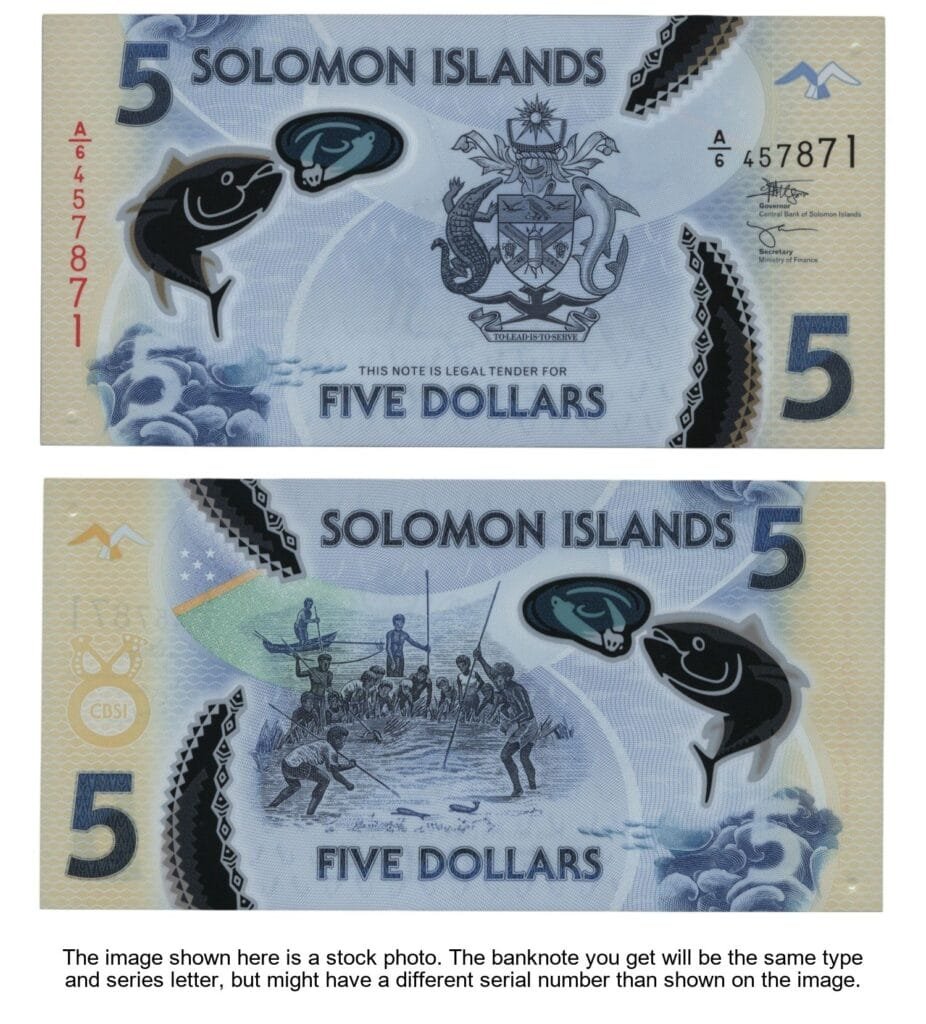 SOLOMON ISLANDS 5 dollars ND(2022) / polymer plastic / UNC