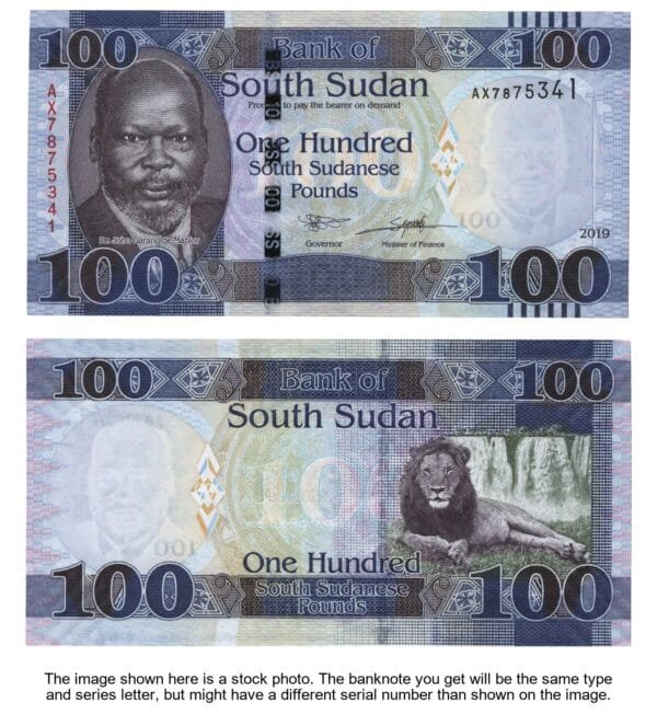 SOUTH SUDAN 100 pounds 2019 UNC