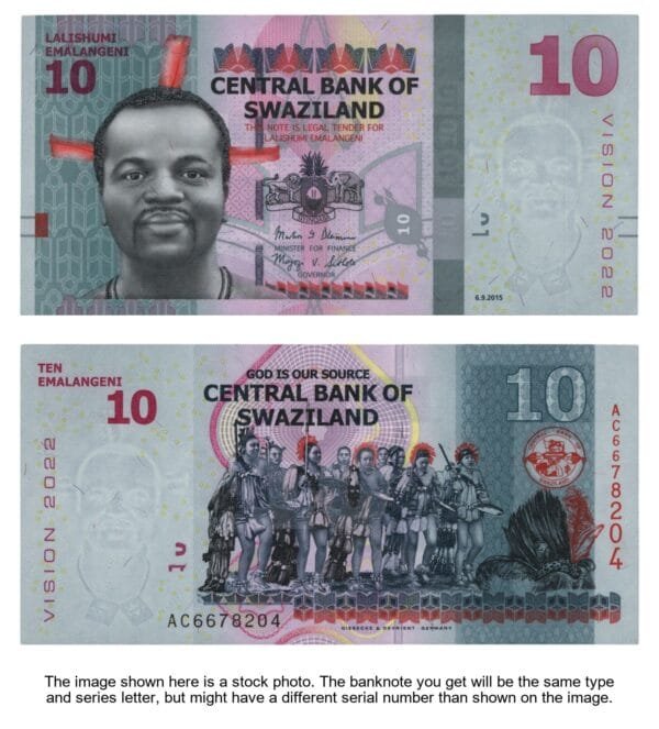 SWAZILAND 10 emalangeni 2015 / Vision 2022 / UNC