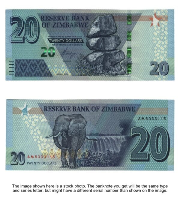 ZIMBABWE 20 dollars 2020 UNC