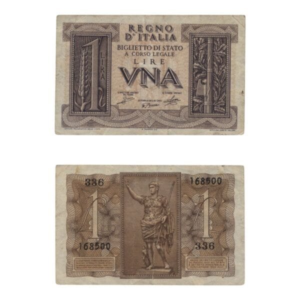 ITALY 1 lire 1939 VF