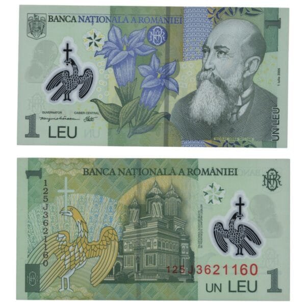 ROMANIA 1 leu 2005 / Polymer plastic / UNC