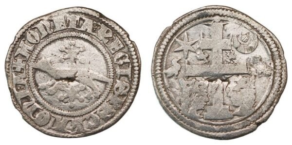 CROATIA 1 denar ND(1269-1270) / Slavonia / bird - bird / ban H. Güssing / Silver / VF-