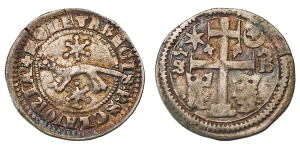 CROATIA 1 denar ND(1270-1272) / Slavonia / Stephen V / ban Ivačin Pectari / S-R / Silver / VF