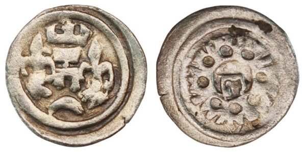 CROATIA 1/2 denar ND(1220-1235) / Friesach style / Mimica# 43 / herceg Bela and herceg Koloman / Silver / VF