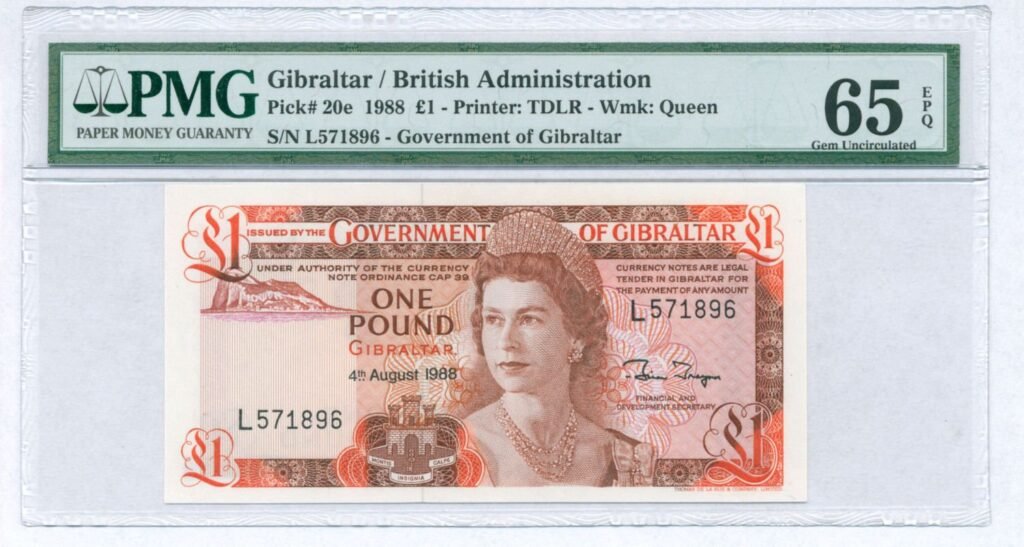 GIBRALTAR 1 pound 1988 PMG 65 EPQ
