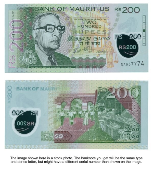 MAURITIUS 200 rupees 2024 / Polymer plastic / UNC