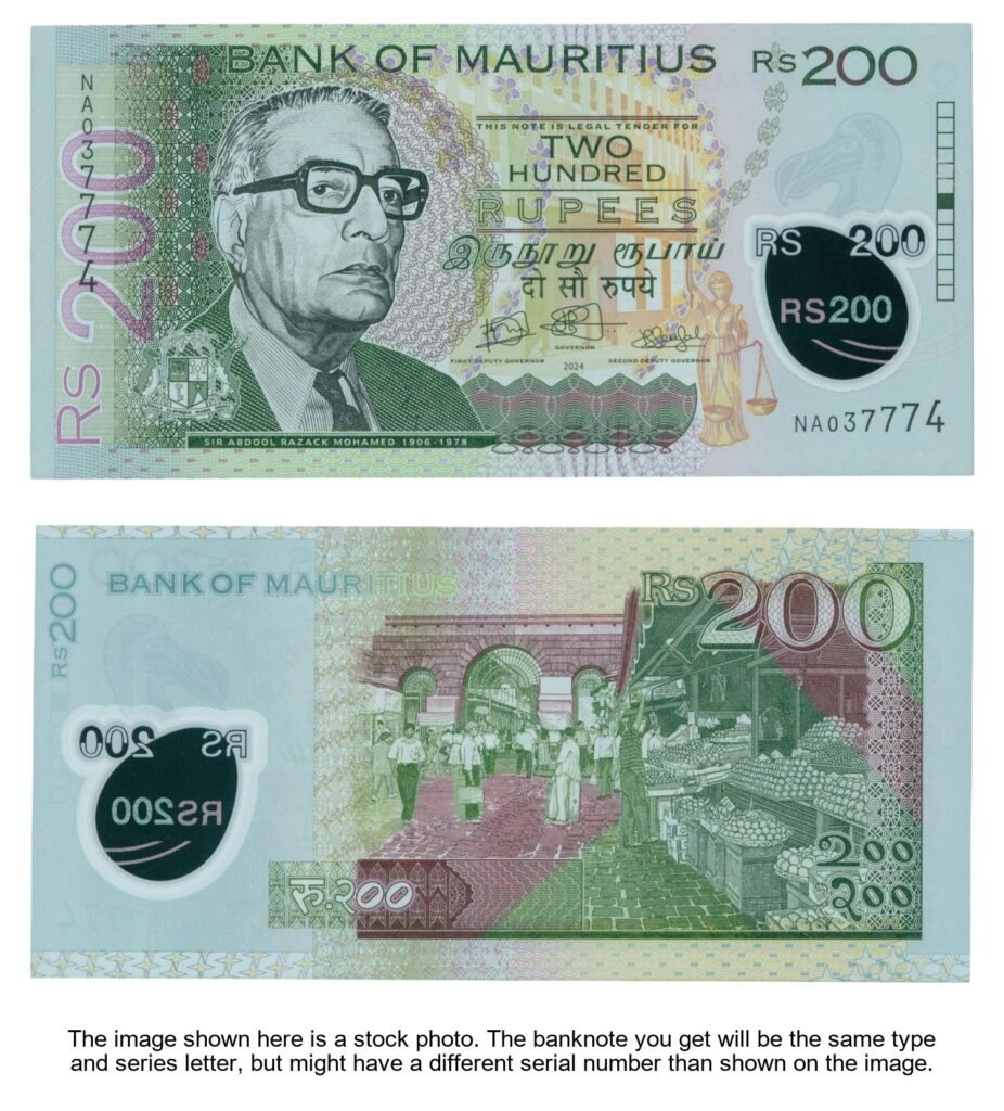 MAURITIUS 200 rupees 2024 / Polymer plastic / UNC