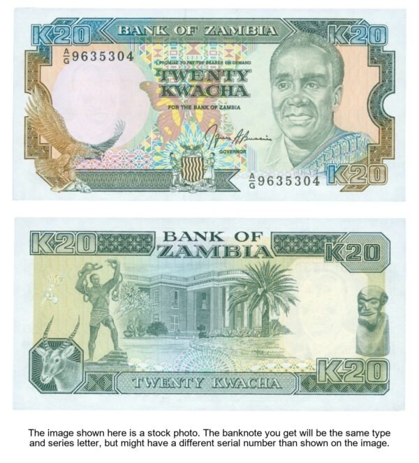 ZAMBIA 20 kwacha 1989 UNC