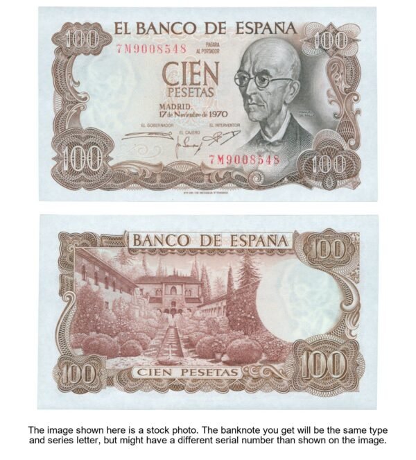 SPAIN 100 pesetas 1970 UNC