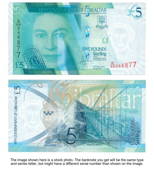 GIBRALTAR 5 pounds 2020 UNC
