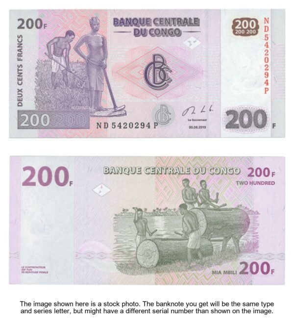 CONGO 200 francs 2013 UNC
