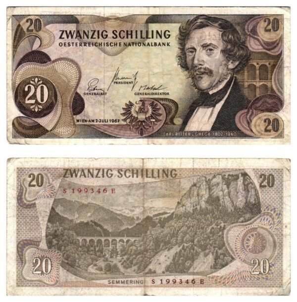 AUSTRIA 20 schilling 1967 VF-