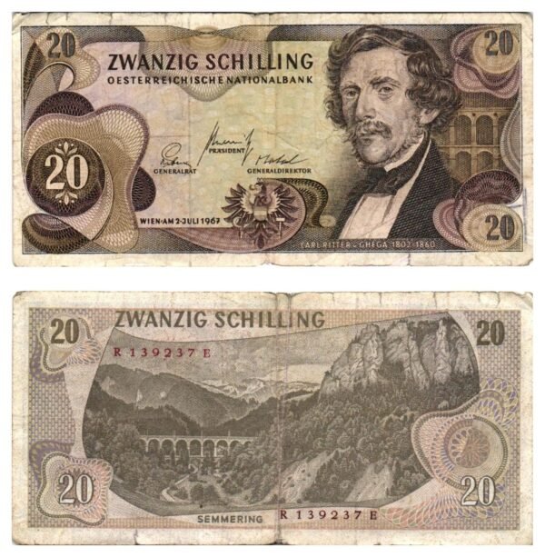 AUSTRIA 20 schilling 1967 VF-